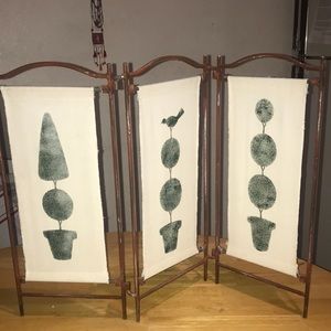 Large Vintage Desktop Divider Iron/Burlap